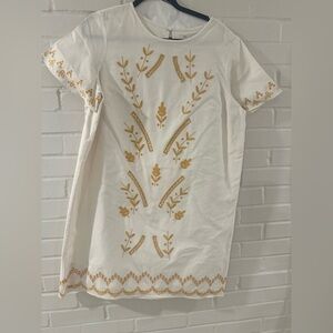 Embroidered Cream Dress
